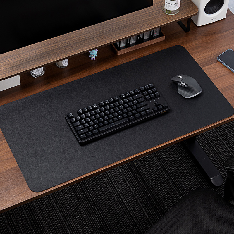 Dual-Sided Natural Cork & PU Leather Office Desk Mat Pad