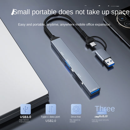5-in-1 Aluminum USB-C Hub & SD/TF Card Reader Docking Station