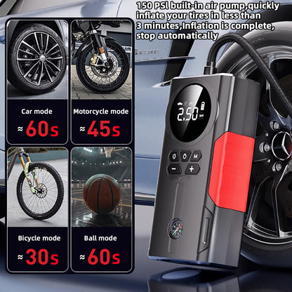 Portable 6-in-1 Car Jump Starter & Tire Inflator Power Bank